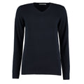 Navy - Front - Kustom Kit Womens-Ladies Arundel Cotton V Neck Sweatshirt