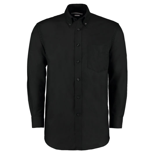 Black - Front - Kustom Kit Mens Oxford Classic Long-Sleeved Shirt