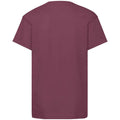 Burgundy - Back - Fruit of the Loom Childrens-Kids Original Cotton T-Shirt