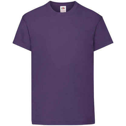 Purple - Front - Fruit of the Loom Childrens-Kids Original Cotton T-Shirt