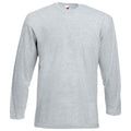 Heather Grey - Front - Fruit of the Loom Unisex Adult Valueweight Plain Long-Sleeved T-Shirt
