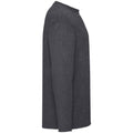 Dark Heather - Side - Fruit of the Loom Unisex Adult Valueweight Plain Long-Sleeved T-Shirt