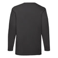 Black - Back - Fruit of the Loom Unisex Adult Valueweight Plain Long-Sleeved T-Shirt