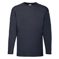Deep Navy - Front - Fruit of the Loom Unisex Adult Valueweight Plain Long-Sleeved T-Shirt