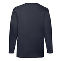 Deep Navy - Back - Fruit of the Loom Unisex Adult Valueweight Plain Long-Sleeved T-Shirt
