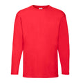 Red - Front - Fruit of the Loom Unisex Adult Valueweight Plain Long-Sleeved T-Shirt