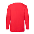 Red - Back - Fruit of the Loom Unisex Adult Valueweight Plain Long-Sleeved T-Shirt