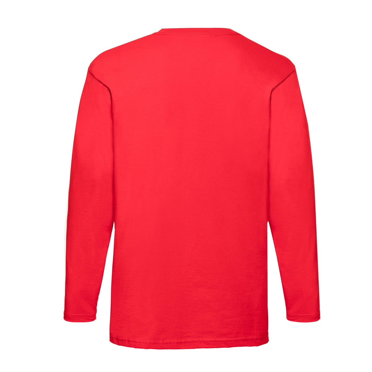 Red - Back - Fruit of the Loom Unisex Adult Valueweight Plain Long-Sleeved T-Shirt