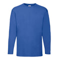 Royal Blue - Front - Fruit of the Loom Unisex Adult Valueweight Plain Long-Sleeved T-Shirt
