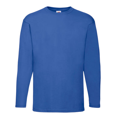 Royal Blue - Front - Fruit of the Loom Unisex Adult Valueweight Plain Long-Sleeved T-Shirt