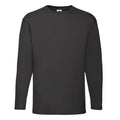 Black - Front - Fruit of the Loom Unisex Adult Valueweight Plain Long-Sleeved T-Shirt