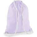 Lavender-White - Front - Westford Mill Cotton Drawstring Bag