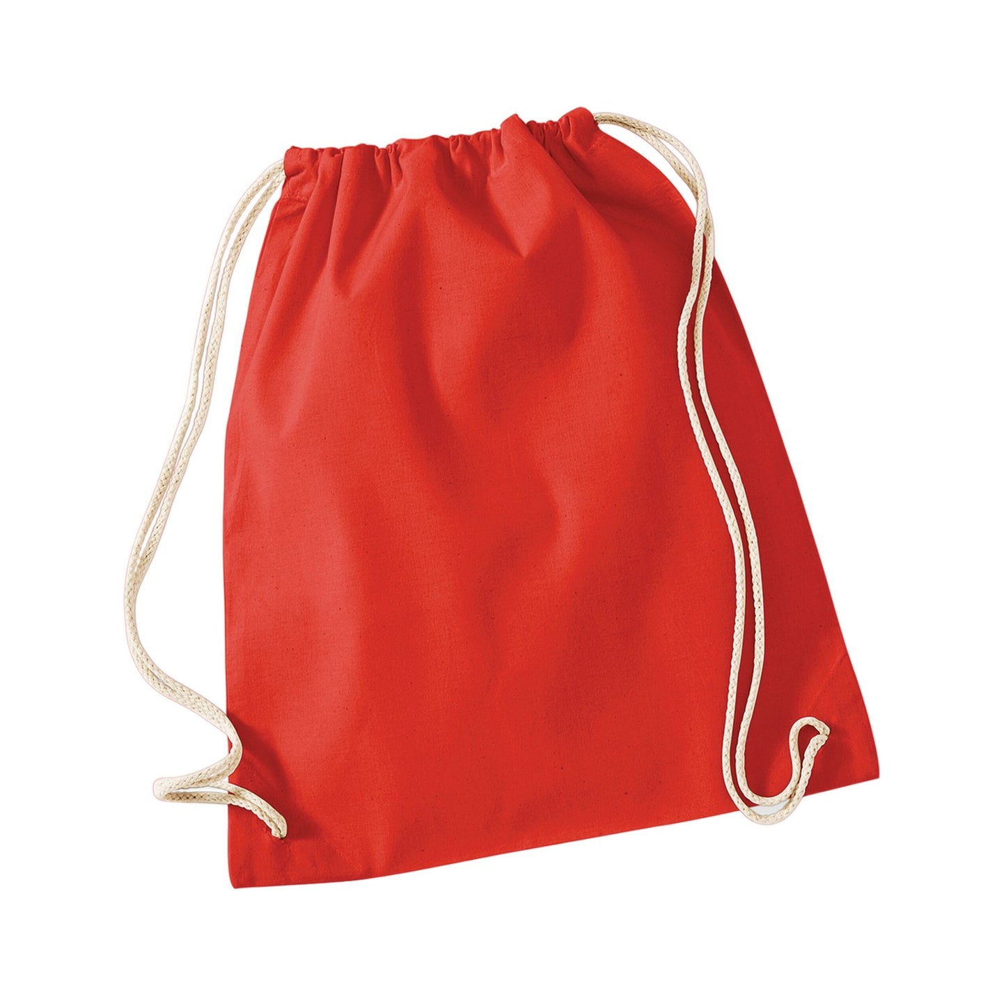 Bright Red - Front - Westford Mill Cotton Drawstring Bag