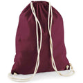 Burgundy - Front - Westford Mill Cotton Drawstring Bag