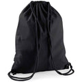 Black-Black - Front - Westford Mill Cotton Drawstring Bag