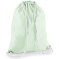 Pastel Mint-White - Front - Westford Mill Cotton Drawstring Bag
