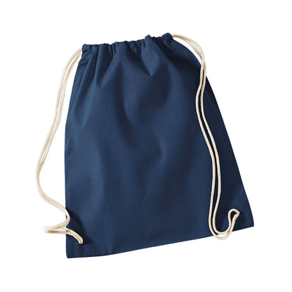 French Navy - Front - Westford Mill Cotton Drawstring Bag