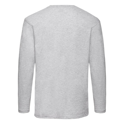 Grey - Back - Fruit of the Loom Unisex Adult Valueweight Heather Long-Sleeved T-Shirt