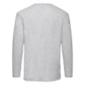 Grey - Back - Fruit of the Loom Unisex Adult Valueweight Heather Long-Sleeved T-Shirt