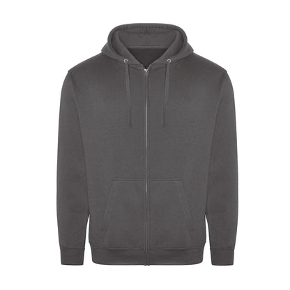Charcoal - Front - PRO RTX Mens Full Zip Hoodie