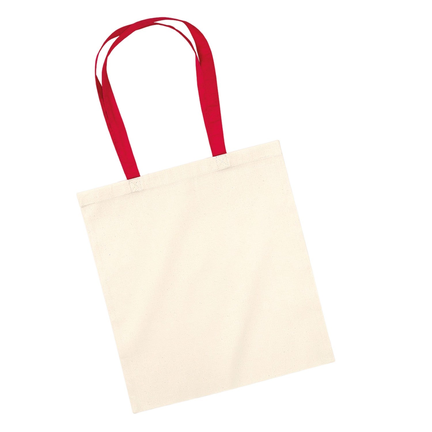 Natural-Classic Red - Back - Westford Mill Contrast Handle Tote Bag