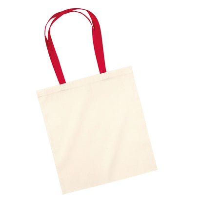 Natural-Classic Red - Back - Westford Mill Contrast Handle Tote Bag