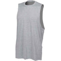 Heather Grey - Front - Skinni Fit Mens High-Neck Vest Top