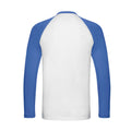 White-Royal Blue - Back - Fruit of the Loom Unisex Adult Contrast Long-Sleeved Baseball T-Shirt