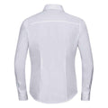 White - Back - Russell Collection Womens-Ladies Poplin Fitted Long-Sleeved Formal Shirt