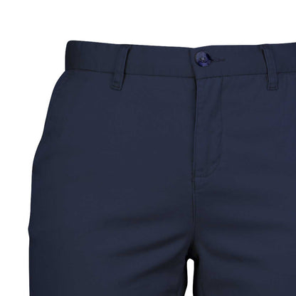 Navy - Back - Front Row Womens-Ladies Chino Stretch Shorts