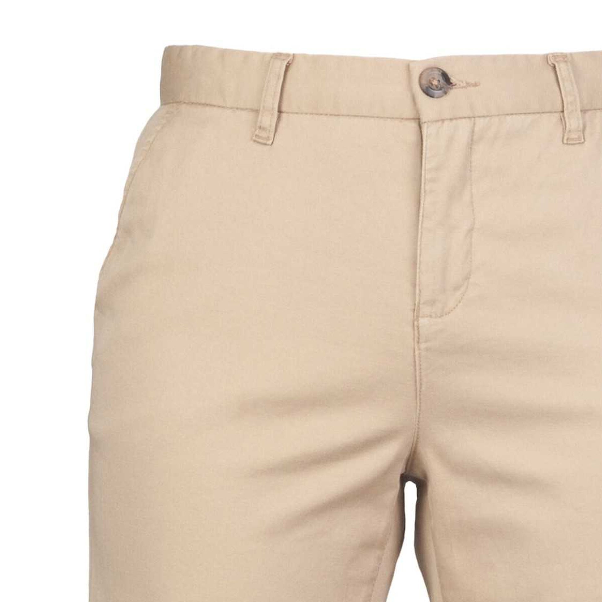 Stone - Back - Front Row Womens-Ladies Chino Stretch Shorts
