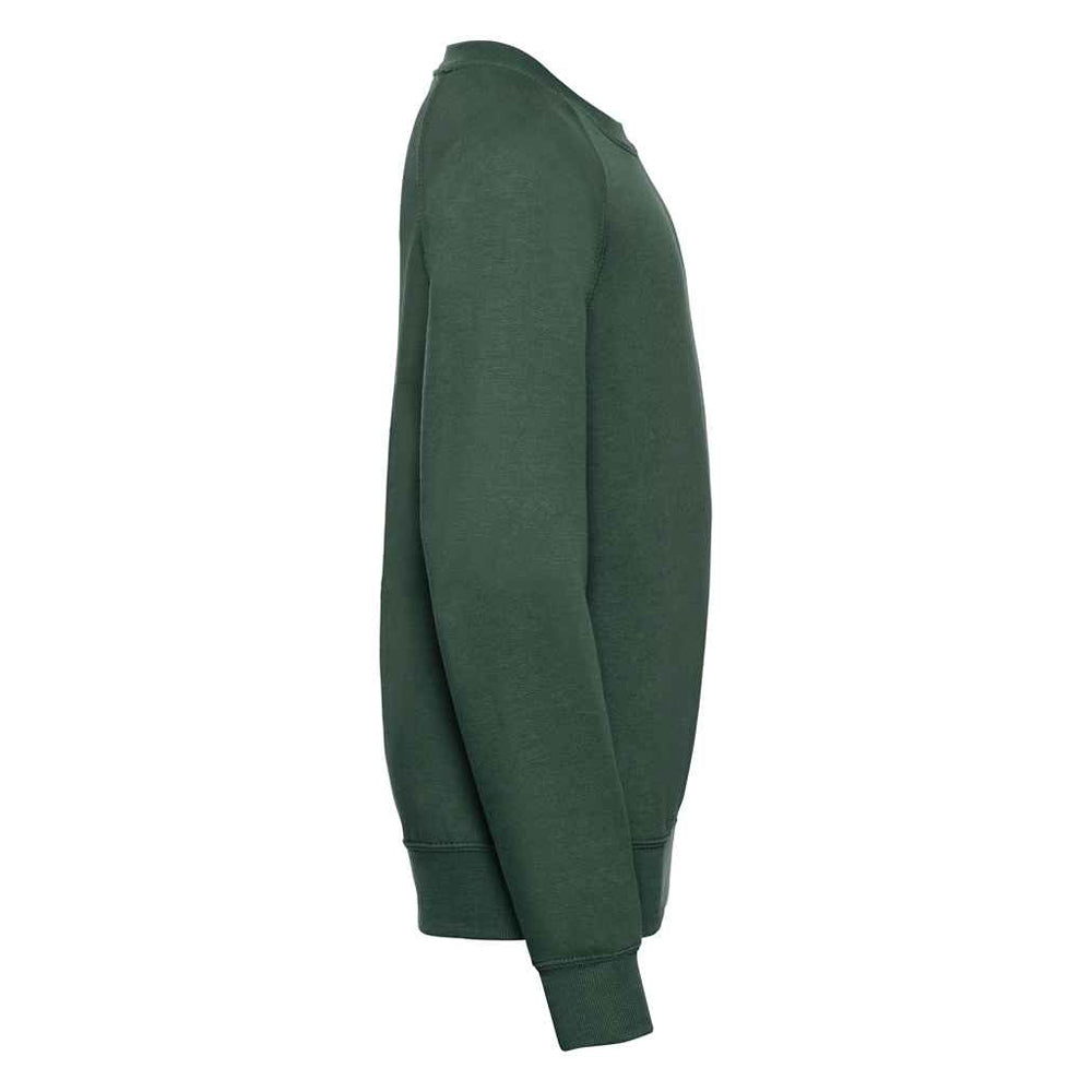 Bottle Green - Side - Jerzees Schoolgear Childrens-Kids Raglan Sweatshirt