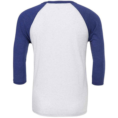 White-Navy - Back - Canvas Unisex Adult 3-4 Sleeve Baseball T-Shirt