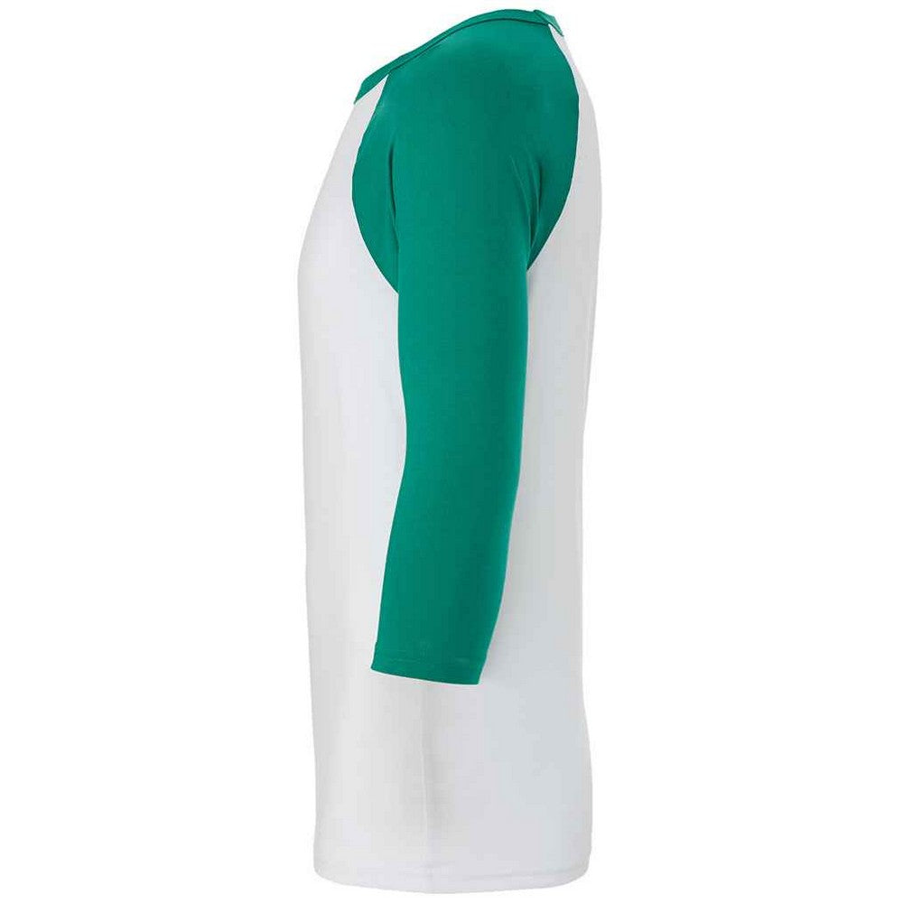 White-Kelly Green - Side - Canvas Unisex Adult 3-4 Sleeve Baseball T-Shirt