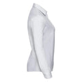 White - Side - Russell Collection Womens-Ladies Cotton Poplin Easy-Care Long-Sleeved Formal Shirt