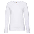 White - Front - Fruit of the Loom Womens-Ladies Lightweight Lady Fit Raglan Sweatshirt
