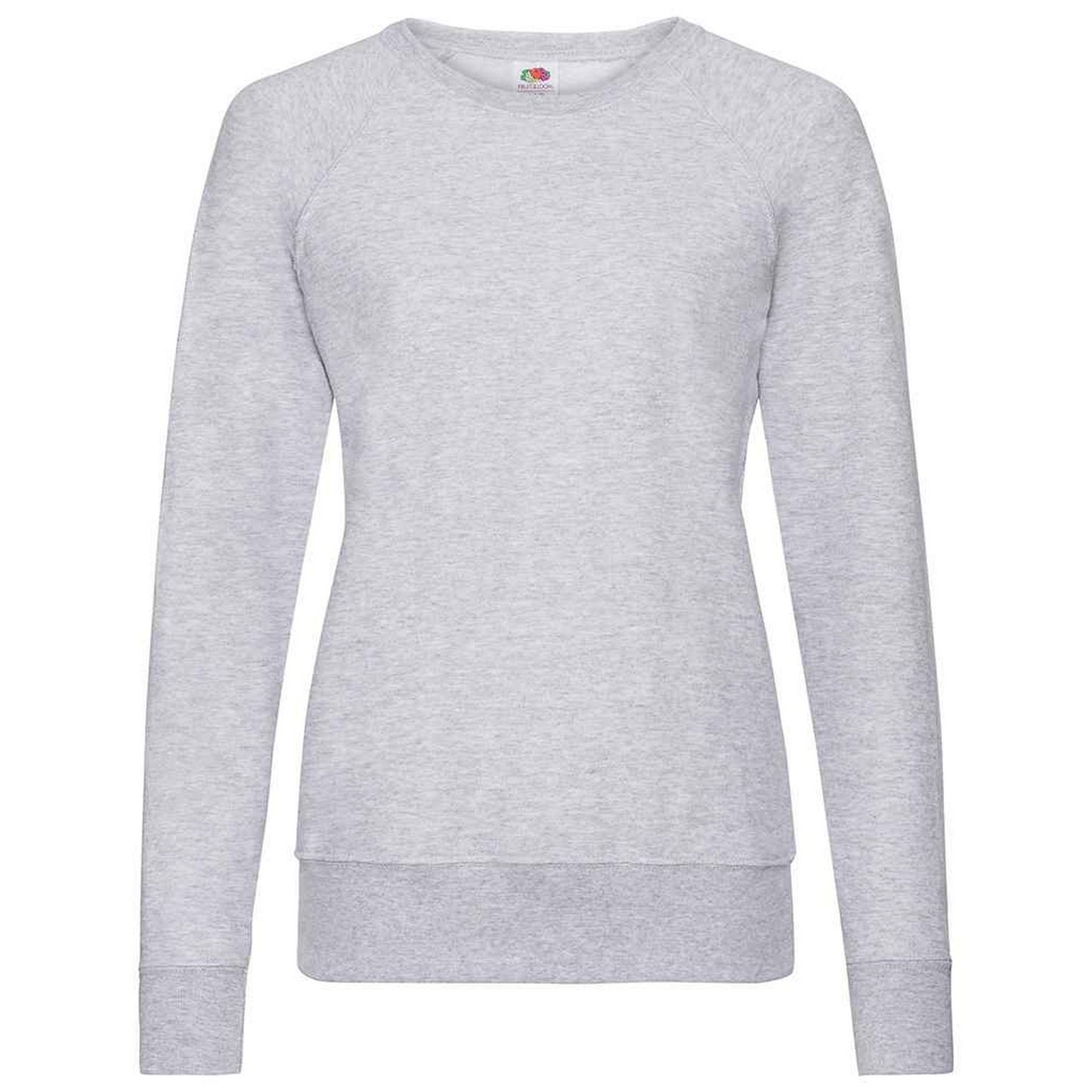 Heather Grey - Front - Fruit of the Loom Womens-Ladies Lightweight Lady Fit Raglan Sweatshirt