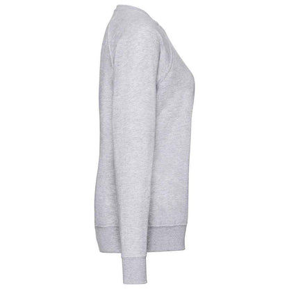 Heather Grey - Side - Fruit of the Loom Womens-Ladies Lightweight Lady Fit Raglan Sweatshirt