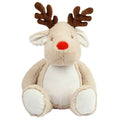 Light Brown - Front - Mumbles Zipped Reindeer Plush Toy