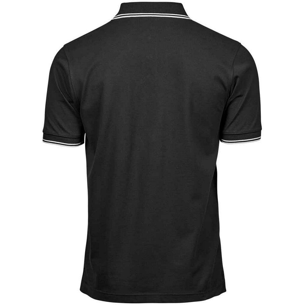 Black-White - Back - Tee Jays Mens Tipped Stretch Polo Shirt