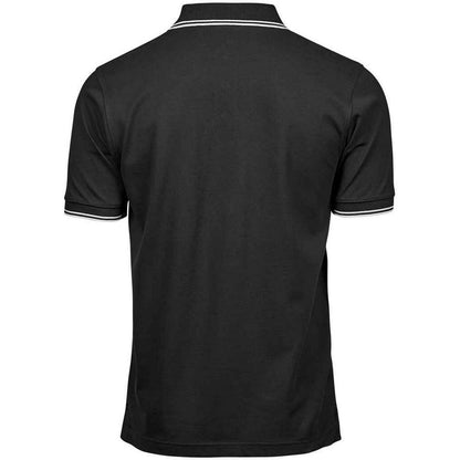 Black-White - Back - Tee Jays Mens Tipped Stretch Polo Shirt