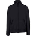 Black - Front - Fruit of the Loom Womens-Ladies Lady Fit Sweat Jacket