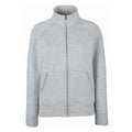 Heather Grey - Front - Fruit of the Loom Womens-Ladies Lady Fit Sweat Jacket