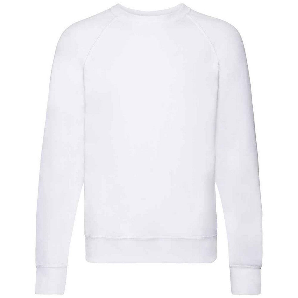 White - Front - Fruit of the Loom Unisex Adult Lightweight Raglan Sweatshirt
