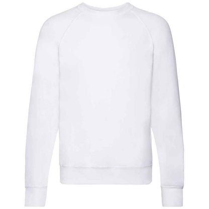 White - Front - Fruit of the Loom Unisex Adult Lightweight Raglan Sweatshirt