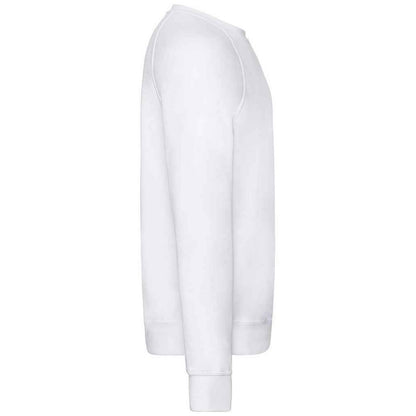 White - Side - Fruit of the Loom Unisex Adult Lightweight Raglan Sweatshirt