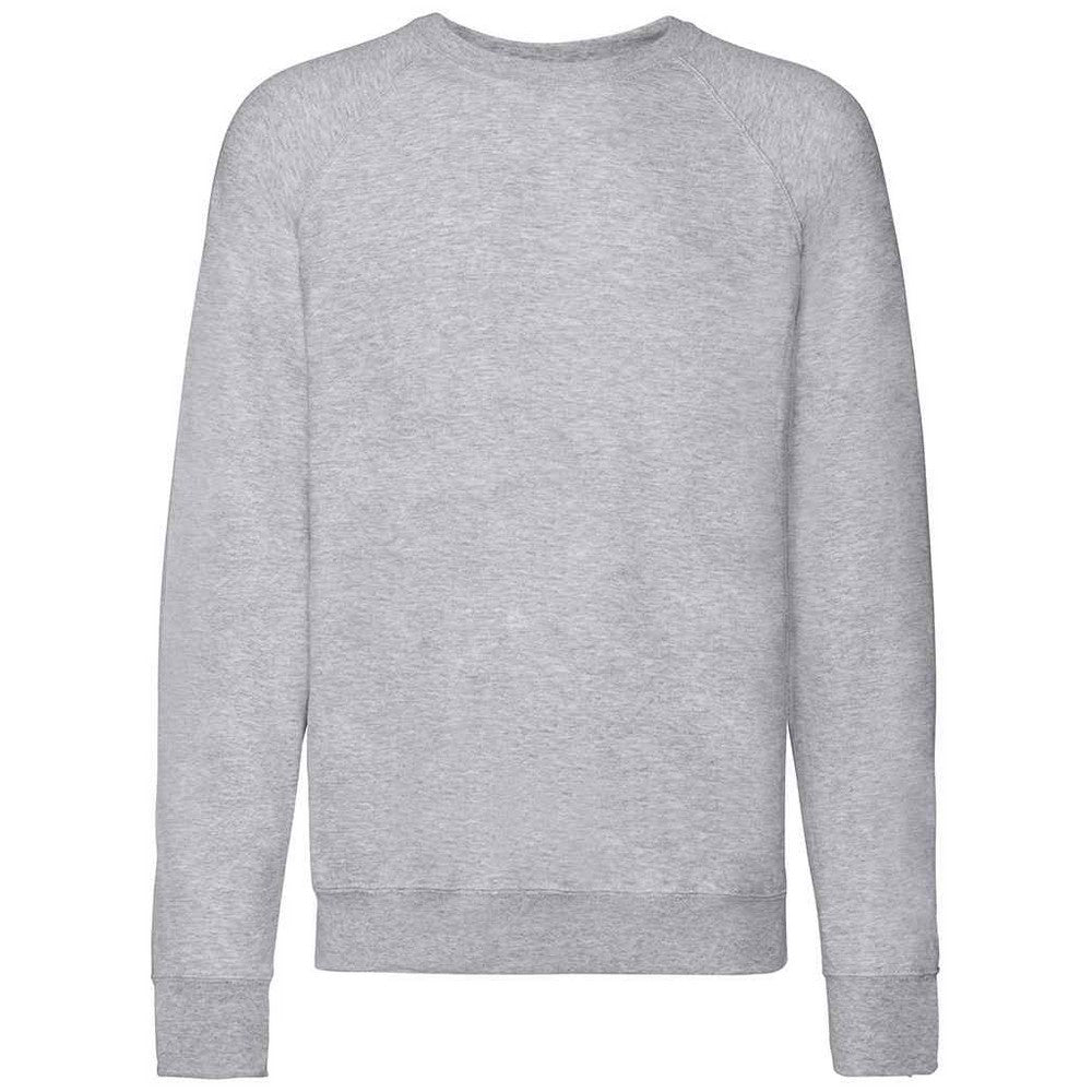 Heather Grey - Front - Fruit of the Loom Unisex Adult Lightweight Raglan Sweatshirt