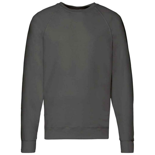 Light Graphite - Front - Fruit of the Loom Unisex Adult Lightweight Raglan Sweatshirt