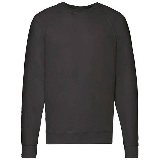 Black - Front - Fruit of the Loom Unisex Adult Lightweight Raglan Sweatshirt