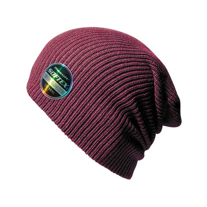 Claret - Front - Result Core Unisex Adult Softex Beanie